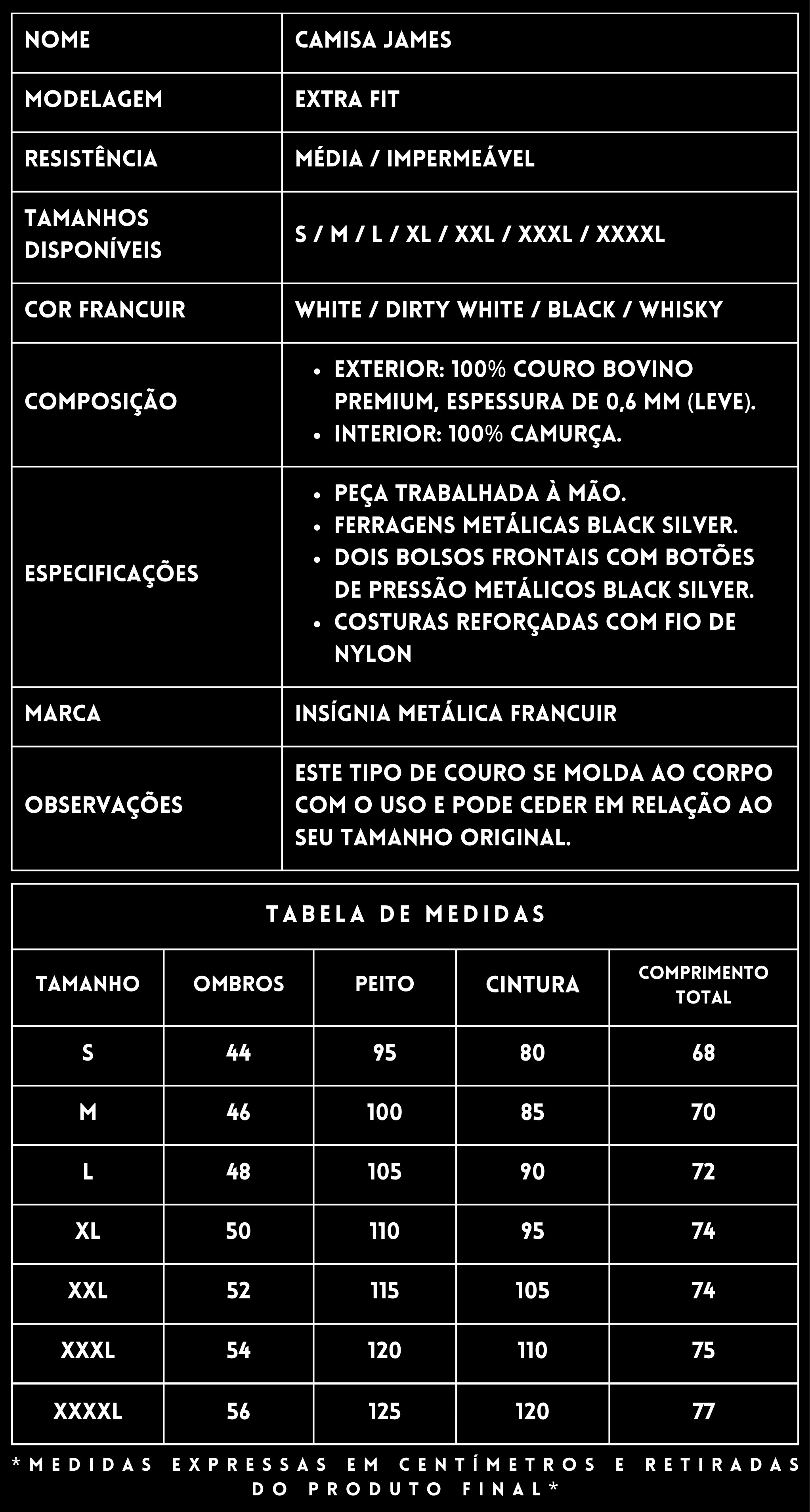 Camisa Couro FRANCUIR James Whisky
